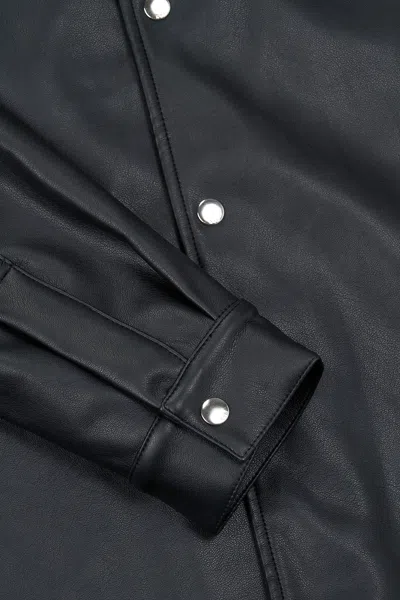 Rta Parlan Faux Leather Shacket In Black