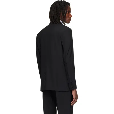 Valentino Tailored Double-breasted Polyester Blend Jacket In Black