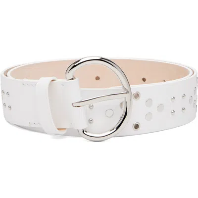 Marni White Metal Studs Leather Belt In White