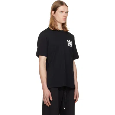 Amiri Jazz Wolf Black Crewneck T-shirt With Logo Lettering On The Front And Maxi Print On The Rear In Cott In Black