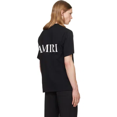 Amiri Jazz Wolf Black Crewneck T-shirt With Logo Lettering On The Front And Maxi Print On The Rear In Cott In Black
