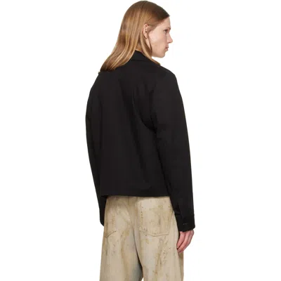 Amiri Black Script Collar Shirt Jacket In Black
