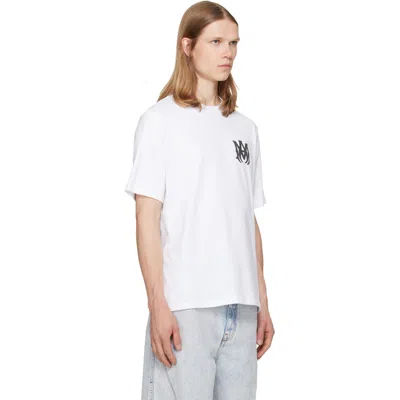 Amiri White Crewneck T-shirt With Logo Print On The Front And Logo Lettering On The Rear In Cotton M In White