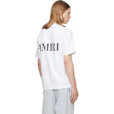 Amiri White Crewneck T-shirt With Logo Print On The Front And Logo Lettering On The Rear In Cotton M In White