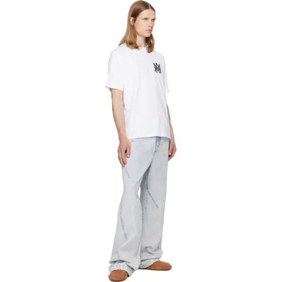 Amiri White Crewneck T-shirt With Logo Print On The Front And Logo Lettering On The Rear In Cotton M In White