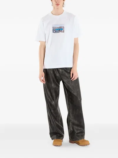 Wasted Elevation Graphic-print T-shirt In White