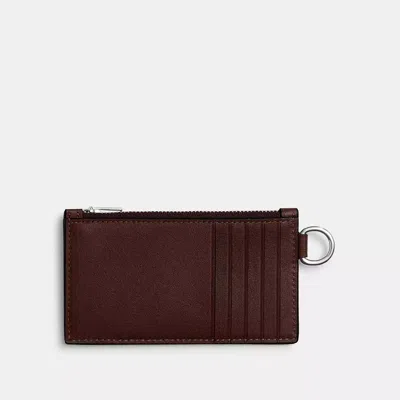 Coach Zip Card Case In Brown