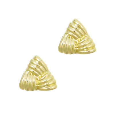 Adornia 14k Gold Plated Statement Triangle Stud Earrings In Gold