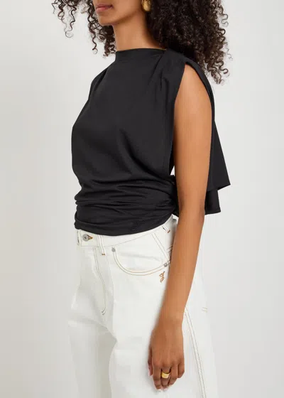 Jacquemus Le Marcel Moisson Open-back Paper-blend Top In Black