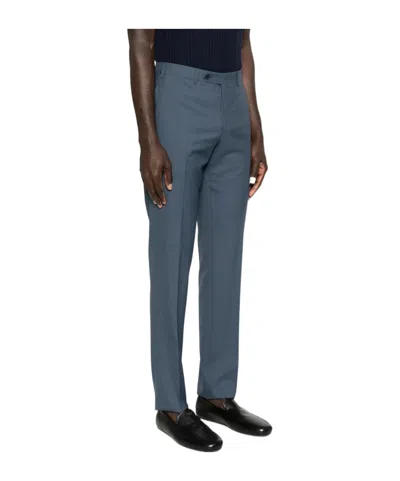 Canali Buttoned Trousers In Blue