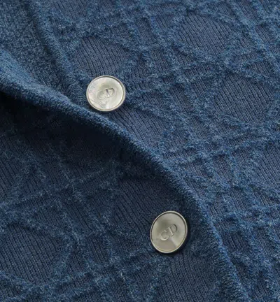 Dior Macrocannage Regular-fit Jacket In Blue