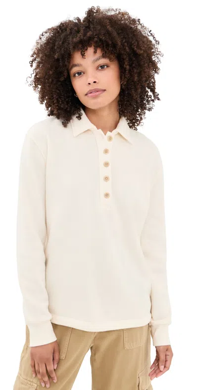 Citizen Of Humanity Vintage Inspired Polo Sweatshirt In Neutral