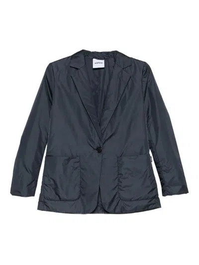 Aspesi Jacket Long Sleeves Notched Lapels Front Pockets In Blue
