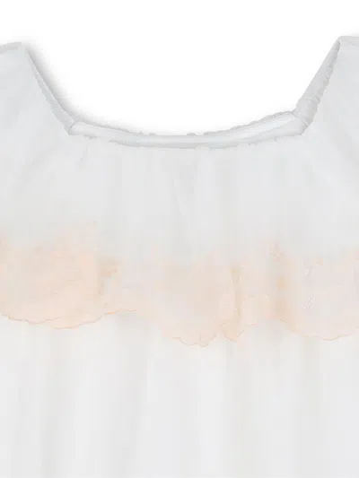Chloé Ruffled Lace Top In White