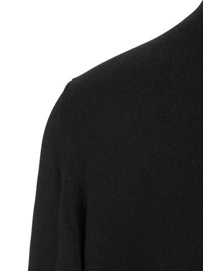 Fedeli Man Black Cashmere Pullover With Round-neck In Black