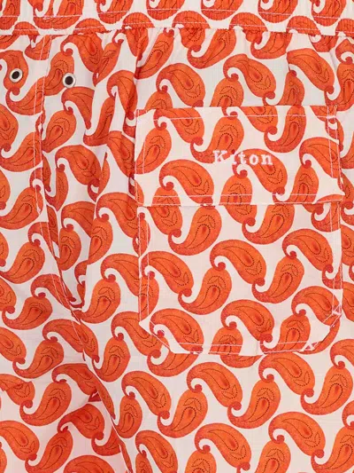 Kiton Swimsuit In Orange