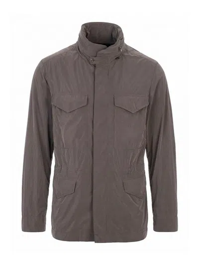 Montecore Drawstring-waist Field Jacket In Gray