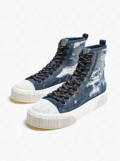 Marc Jacobs The High Top Platform Sneaker In Blue