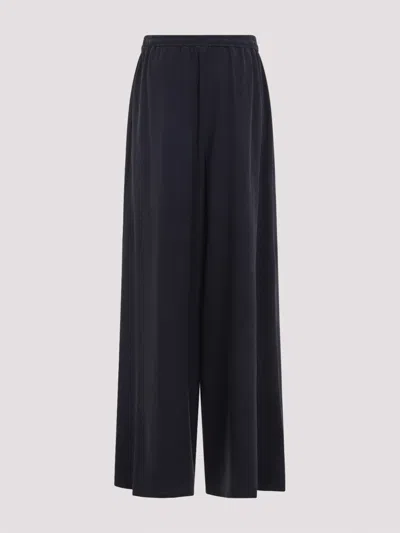 Max Mara Genero Washed Silk Pants In Blue