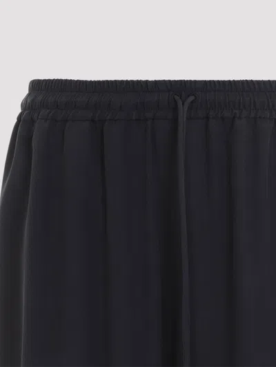 Max Mara Genero Washed Silk Pants In Blue