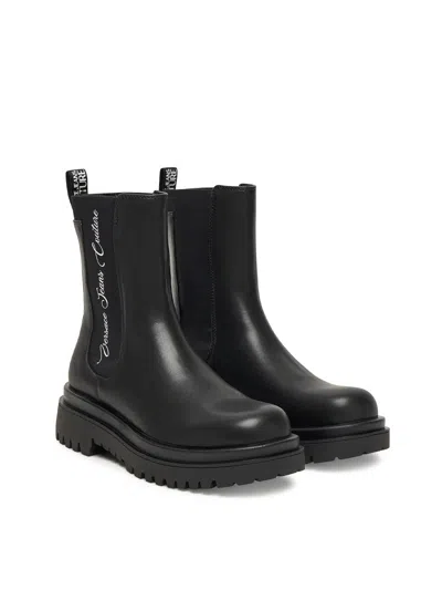 Versace Jeans Couture Elastic-insert Platform Boots In Black