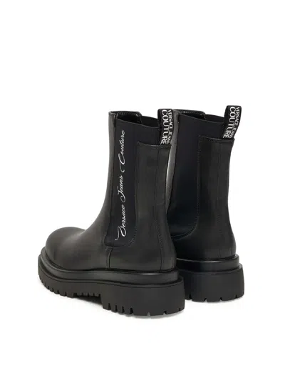 Versace Jeans Couture Elastic-insert Platform Boots In Black