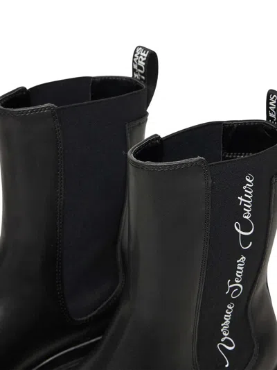 Versace Jeans Couture Elastic-insert Platform Boots In Black