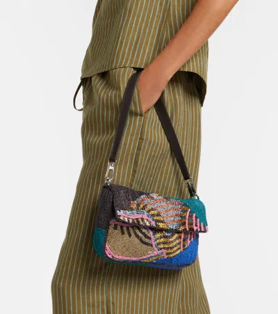 Staud Timmy Convertible Shoulder Bag Conch Shell In Blue