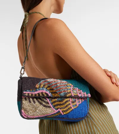 Staud Timmy Convertible Shoulder Bag Conch Shell In Blue