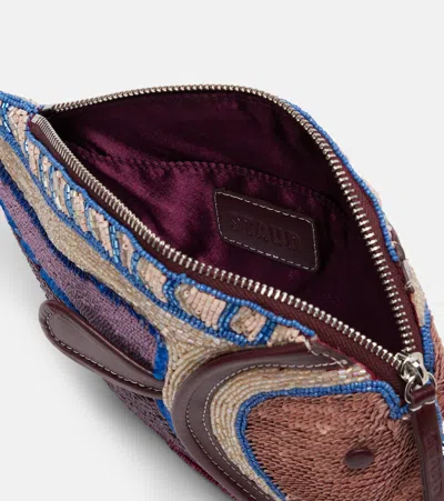 Staud Pesce Beaded Fish Clutch In Multi