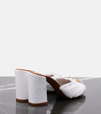 Dolce & Gabbana Raffia Mule In White
