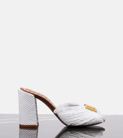 Dolce & Gabbana Raffia Mule In White