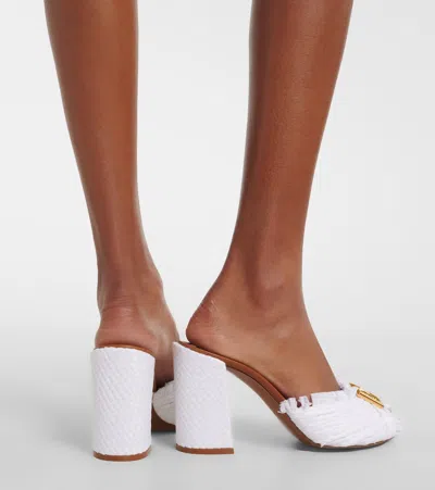 Dolce & Gabbana Raffia Mule In White