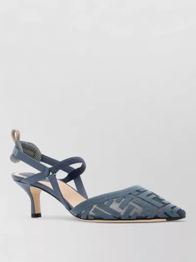 Fendi Mesh Slingbacks In Blue