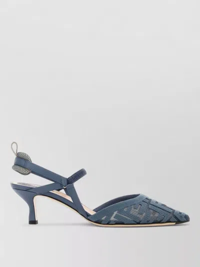 Fendi Mesh Slingbacks In Blue
