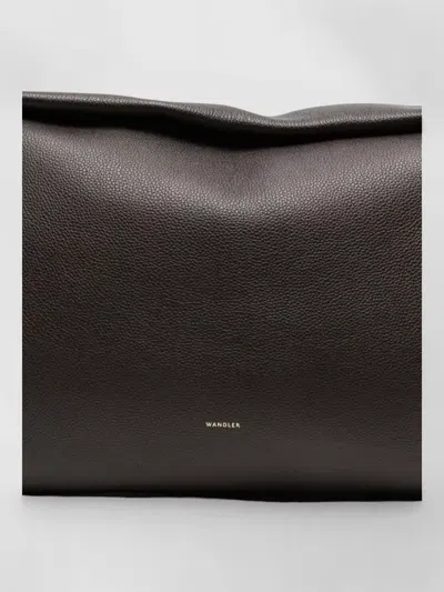 Wandler Penelope Rectangular Leather Shoulder Top Handle Bag In Brown