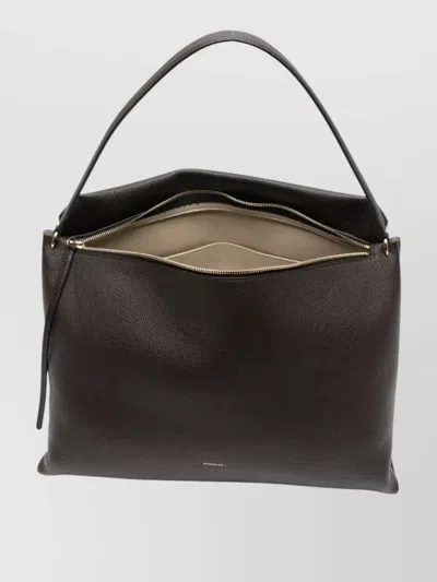 Wandler Penelope Rectangular Leather Shoulder Top Handle Bag In Brown