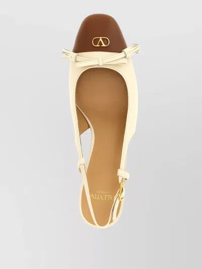 Valentino Valet Du Roi Block Heel Slingback Sandals In Neutral