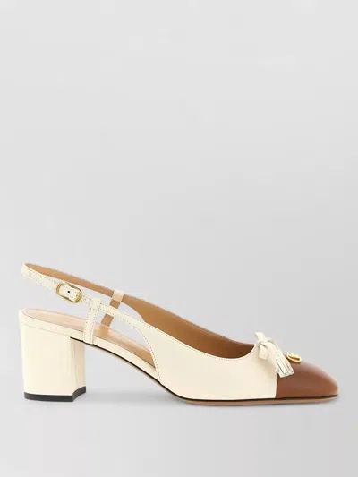 Valentino Valet Du Roi Block Heel Slingback Sandals In Neutral