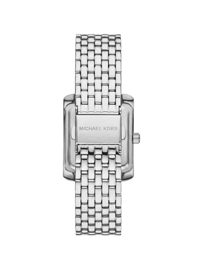 Michael Kors Embellished Rectangular 26mm Watch In Metallic