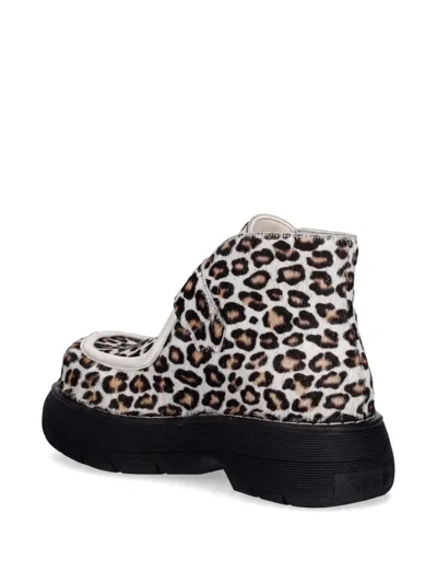 Msgm Buckle Leopard-print Boots In Black
