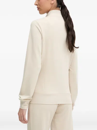 Ea7 Logo-detail Zip-up Sweatshirt In Neutral
