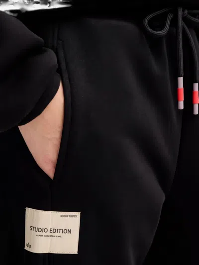 Alpha Industries Drawstring Track Pants In Black
