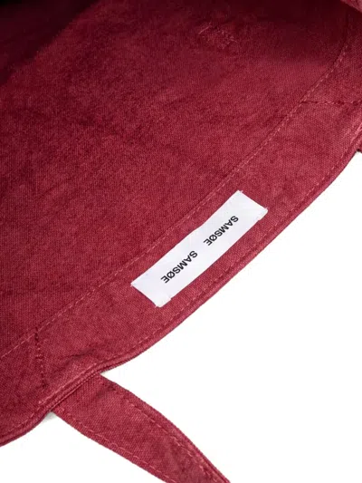 Samsoe & Samsoe Logo Lettering Tote Bag In Red