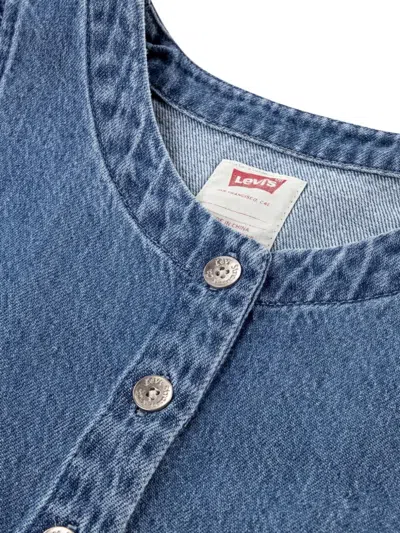 Levi's Ruffled Button Dress In Blue