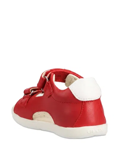 Geox Hook Loop Sandals In Red