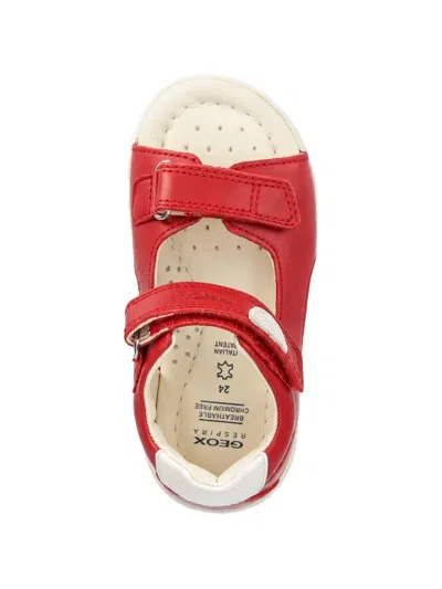 Geox Hook Loop Sandals In Red