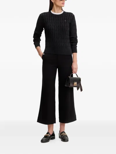 Benetton Button Trousers In Black