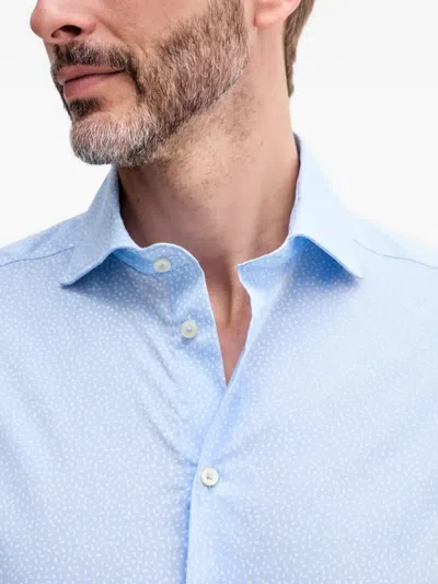 Benetton Patterned Shirt In Blue