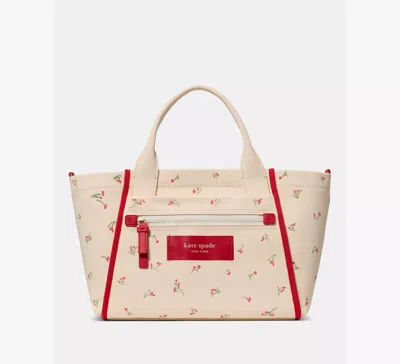 Kate Spade Dash Floral-print Canvas Tote Bag In Neutral